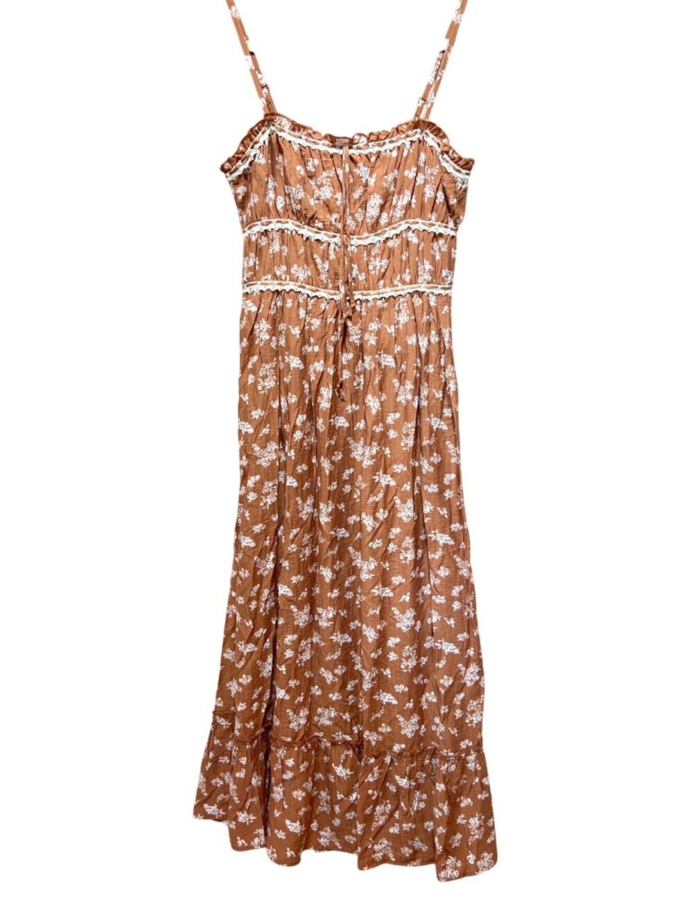 Sincerely Jules NWT Floral Smocked Maxi Dress With Adjustable Straps & Lace Deta - Picture 2 of 7